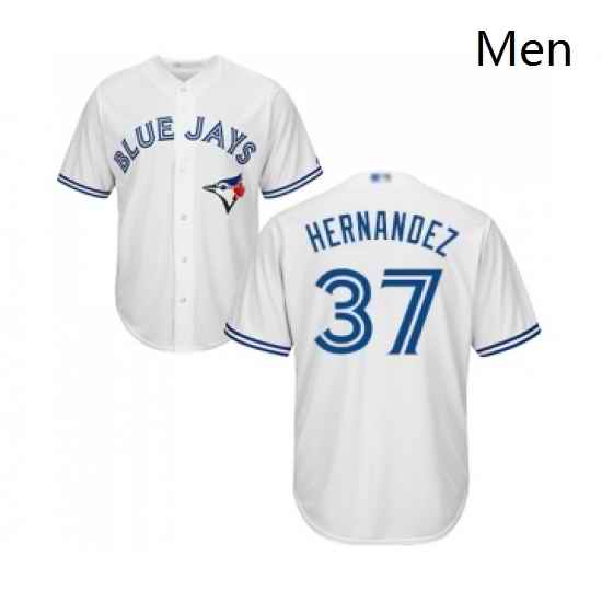 Mens Toronto Blue Jays 37 Teoscar Hernandez Replica White Home Baseball Jersey